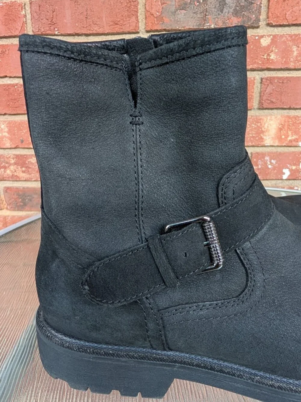 Men's Crown Vintage Black Leather Ankle Boots Size 9 M